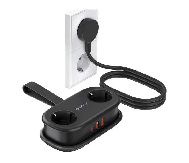 Orico Listwa zasilająca 2xSchuko, 2xUSB-A, USB-C, 1,5m , czarna - 1552189 - zdjęcie